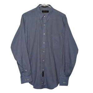 Geoffrey Been Men's Fitted Wrinkle Free Button Down Shirt, Blue, 16 1/2 (34/35)
